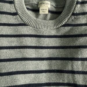 Crewcuts Navy and Gray Striped Men's Crewneck Sweater